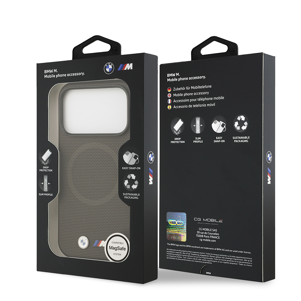 Apple iPhone 17 Pro Kılıf BMW Orjinal Lisanslı M-safe Şarj Özellikli Metal Logolu Delikli M Dizayn Deri Kapak - 38