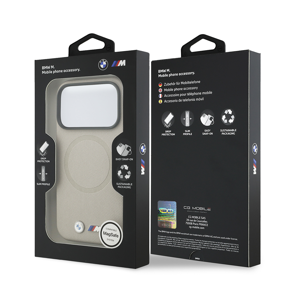 Apple iPhone 17 Pro Kılıf BMW Orjinal Lisanslı M-safe Şarj Özellikli Metal Logolu Delikli M Dizayn Deri Kapak - 40