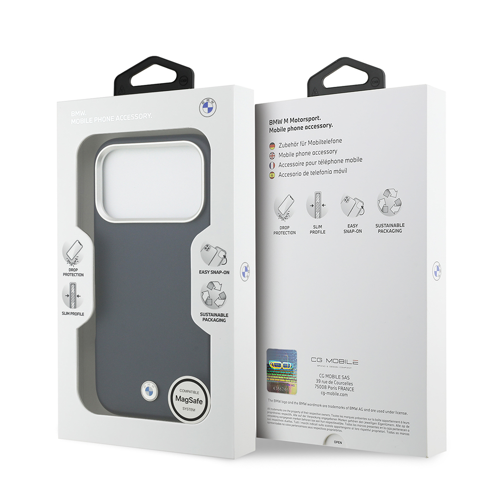 Apple iPhone 17 Pro Kılıf BMW Orjinal Lisanslı M-safe Şarj Özellikli Metal Logolu Tam Kaplama Deri Kapak - 32