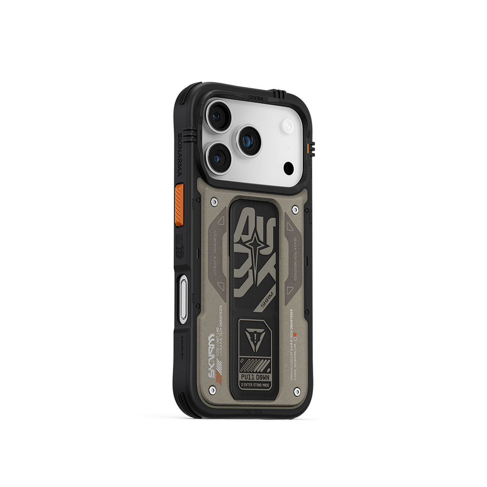 Apple iPhone 17 Pro Kılıf Desenli Airbag Tasarımlı Standlı Skinarma Aegis Kapak - 4
