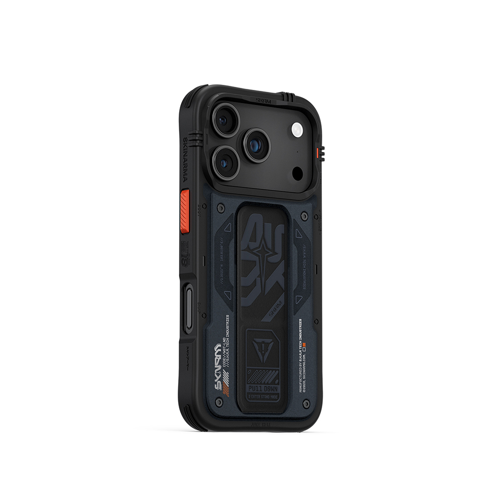 Apple iPhone 17 Pro Kılıf Desenli Airbag Tasarımlı Standlı Skinarma Aegis Kapak - 5