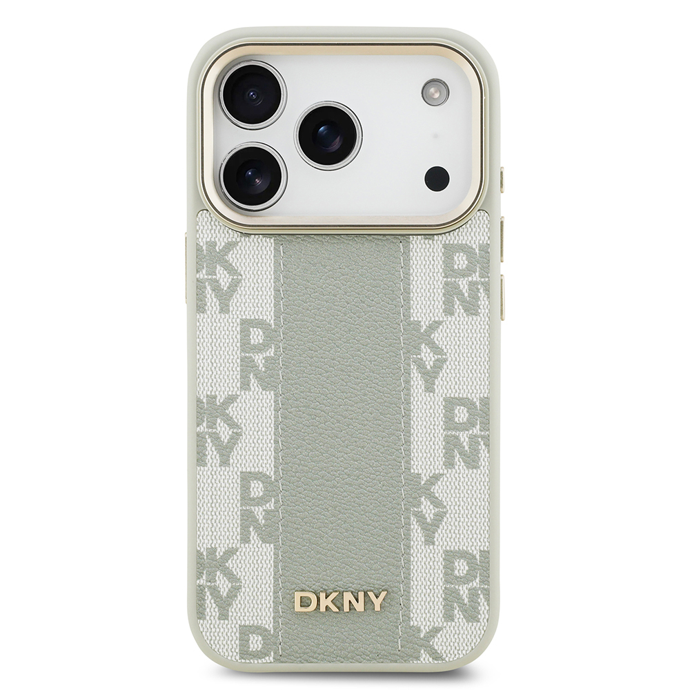 Apple iPhone 17 Pro Kılıf DKNY Orjinal Lisanslı M-safe Şarj Özellikli 3D Yazılı Checkered Pattern Kapak - 5