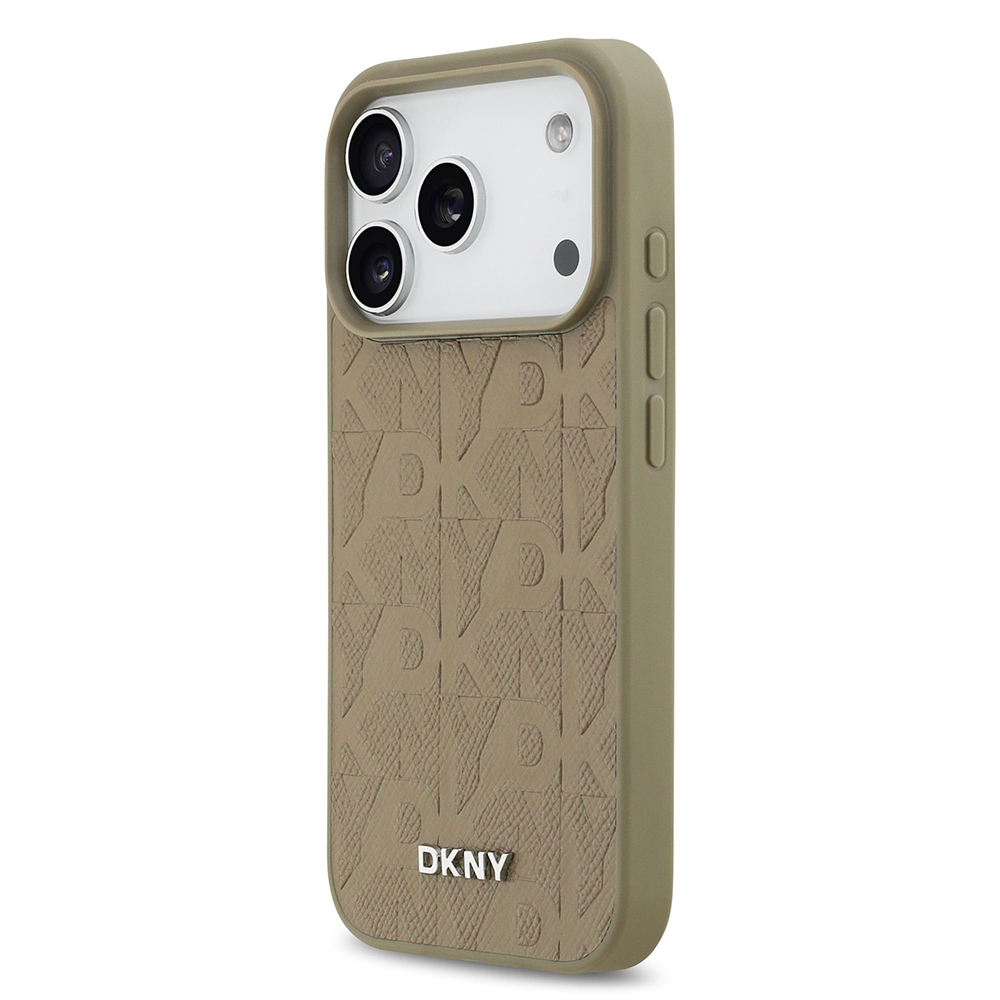 Apple iPhone 17 Pro Kılıf DKNY Orjinal Lisanslı M-safe Şarj Özellikli 3D Yazılı Grid Pattern Kapak - 4