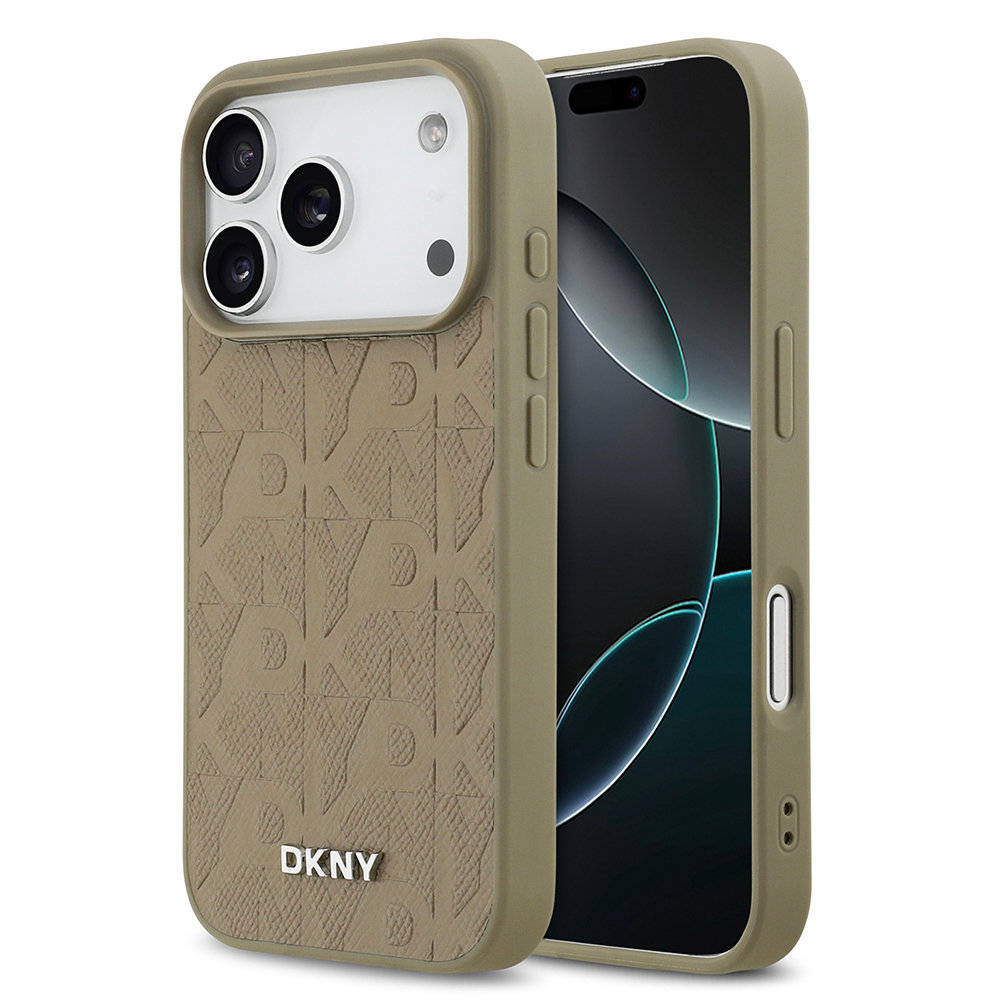 Apple iPhone 17 Pro Kılıf DKNY Orjinal Lisanslı M-safe Şarj Özellikli 3D Yazılı Grid Pattern Kapak - 2