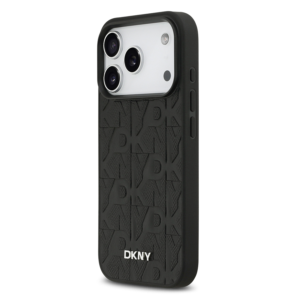 Apple iPhone 17 Pro Kılıf DKNY Orjinal Lisanslı M-safe Şarj Özellikli 3D Yazılı Grid Pattern Kapak - 11