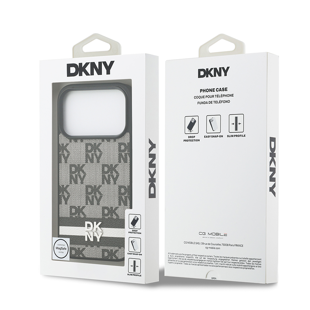 Apple iPhone 17 Pro Kılıf DKNY Orjinal Lisanslı M-safe Şarj Özellikli 3D Yazılı Metal Logolu Kapak - 9