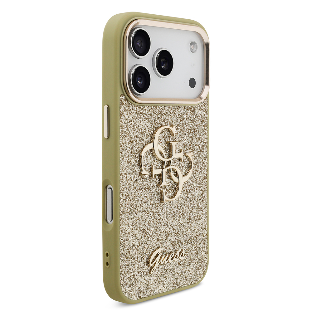 Apple iPhone 17 Pro Kılıf Guess Orjinal Lisanslı 4G Büyük Metal Kamera Çerçeveli ve Logolu Glitter Kapak - 8
