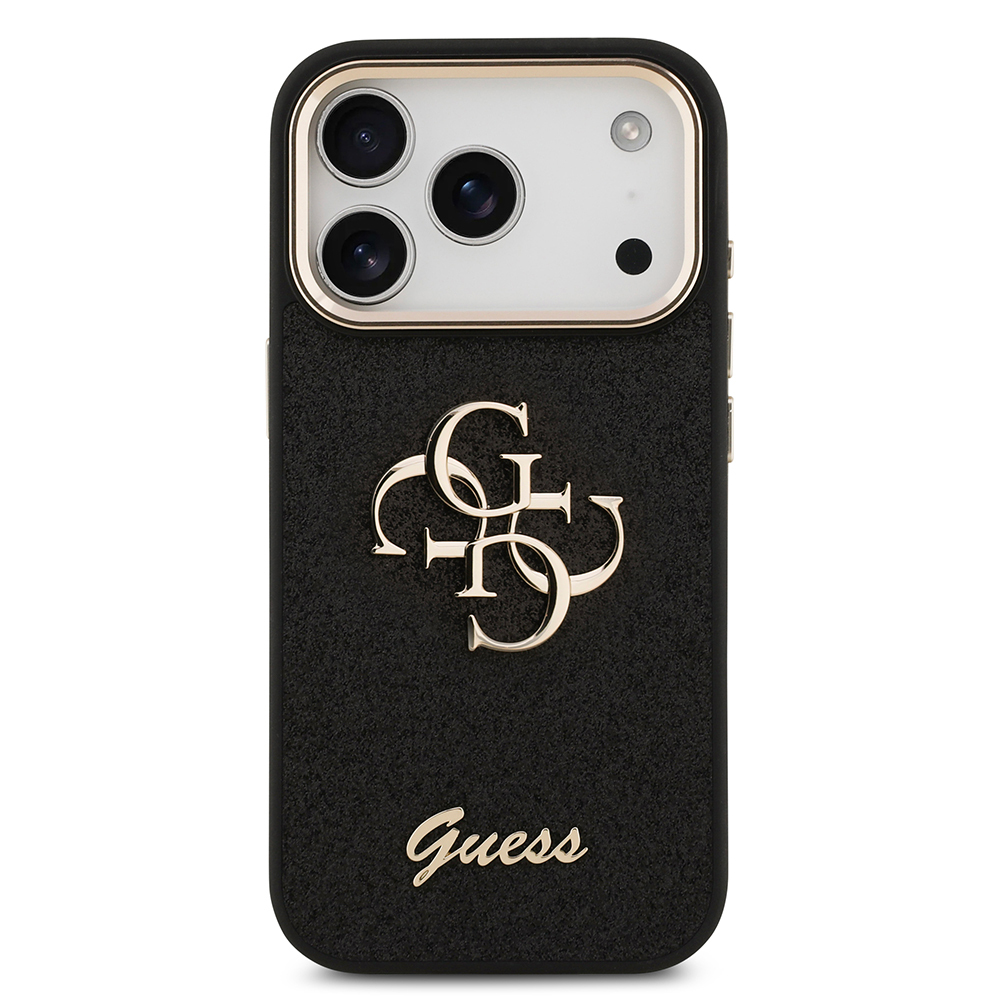 Apple iPhone 17 Pro Kılıf Guess Orjinal Lisanslı 4G Büyük Metal Kamera Çerçeveli ve Logolu Glitter Kapak - 14