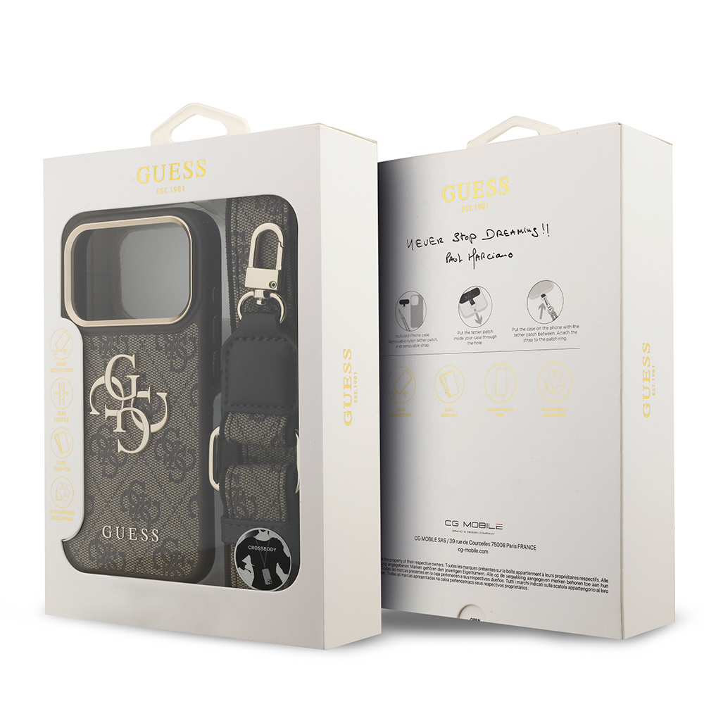 Apple iPhone 17 Pro Kılıf Guess Orjinal Lisanslı 4G Büyük Metal Logolu Kalın Askılı Kapak - 28
