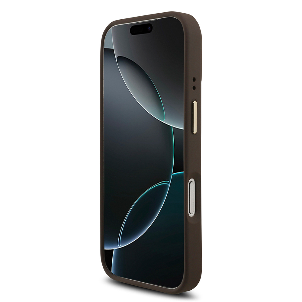 Apple iPhone 17 Pro Kılıf Guess Orjinal Lisanslı Gold Metal Kamera Çerçeveli 4G Desenli Metal Büyük 4G ve Yazı Logolu Kapak - 20