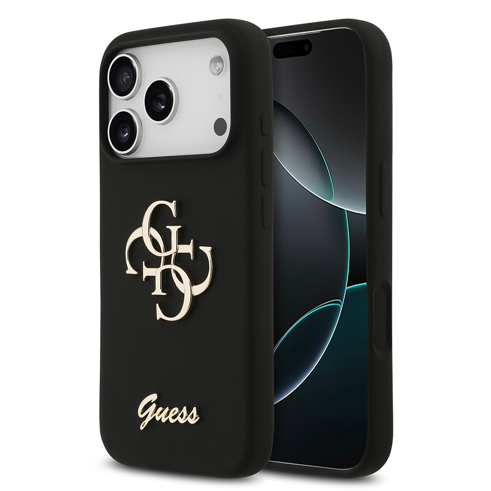 Apple iPhone 17 Pro Kılıf Guess Orjinal Lisanslı Grained Yazı Logolu Kapak - 1