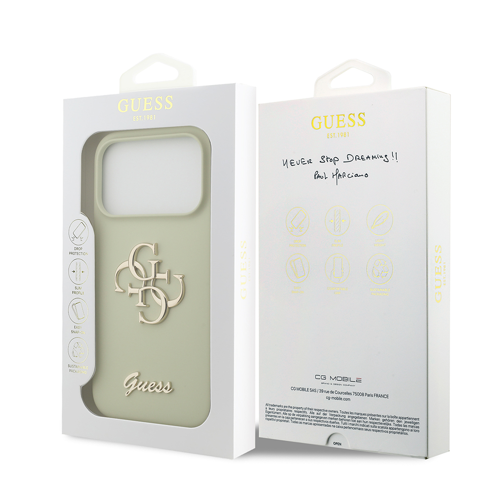 Apple iPhone 17 Pro Kılıf Guess Orjinal Lisanslı Grained Yazı Logolu Kapak - 19