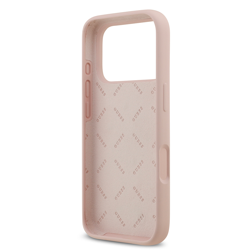Apple iPhone 17 Pro Kılıf Guess Orjinal Lisanslı Grained Yazı Logolu Kapak - 25