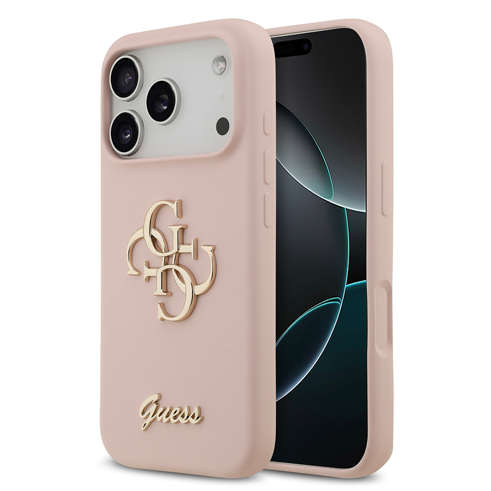 Apple iPhone 17 Pro Kılıf Guess Orjinal Lisanslı Grained Yazı Logolu Kapak - 5