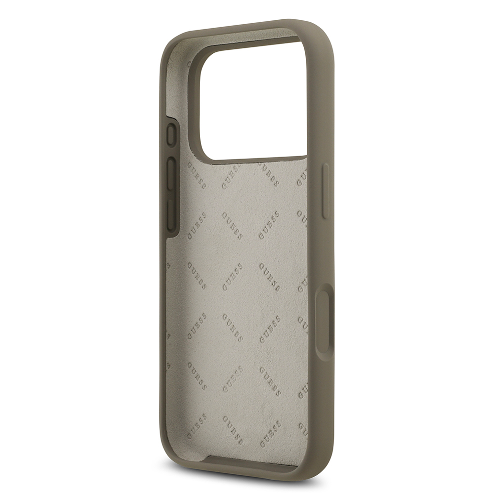 Apple iPhone 17 Pro Kılıf Guess Orjinal Lisanslı Grained Yazı Logolu Kapak - 32