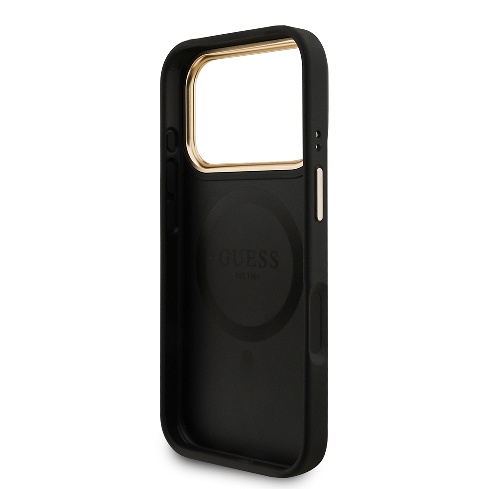 Apple iPhone 17 Pro Kılıf Guess Orjinal Lisanslı M-safe Şarj Özellikli Askılı ve 4G Logo Kartlıklı Kapak - 9