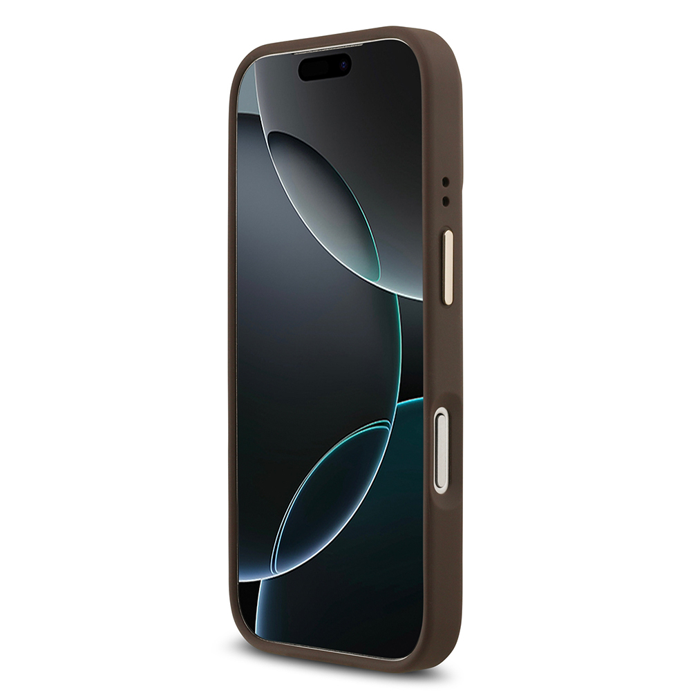 Apple iPhone 17 Pro Kılıf Guess Orjinal Lisanslı M-safe Şarj Özellikli Gold Metal Kamera Çerçeveli Taşlı 4G Logolu Kapak - 13