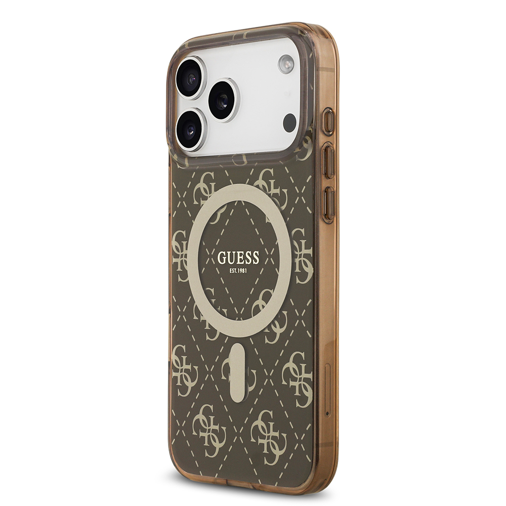 Apple iPhone 17 Pro Kılıf Guess Orjinal Lisanslı M-safe Şarj Özellikli IML Baskılı Klasik Logolu 4G Desenli Kapak - 10