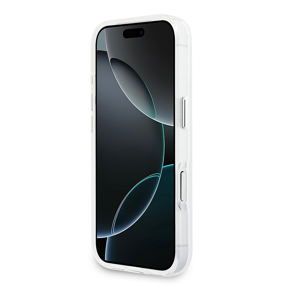 Apple iPhone 17 Pro Kılıf Guess Orjinal Lisanslı M-safe Şarj Özellikli IML Baskılı Üçgen Logolu Metal Kamera Çerçeveli Kapak - 13