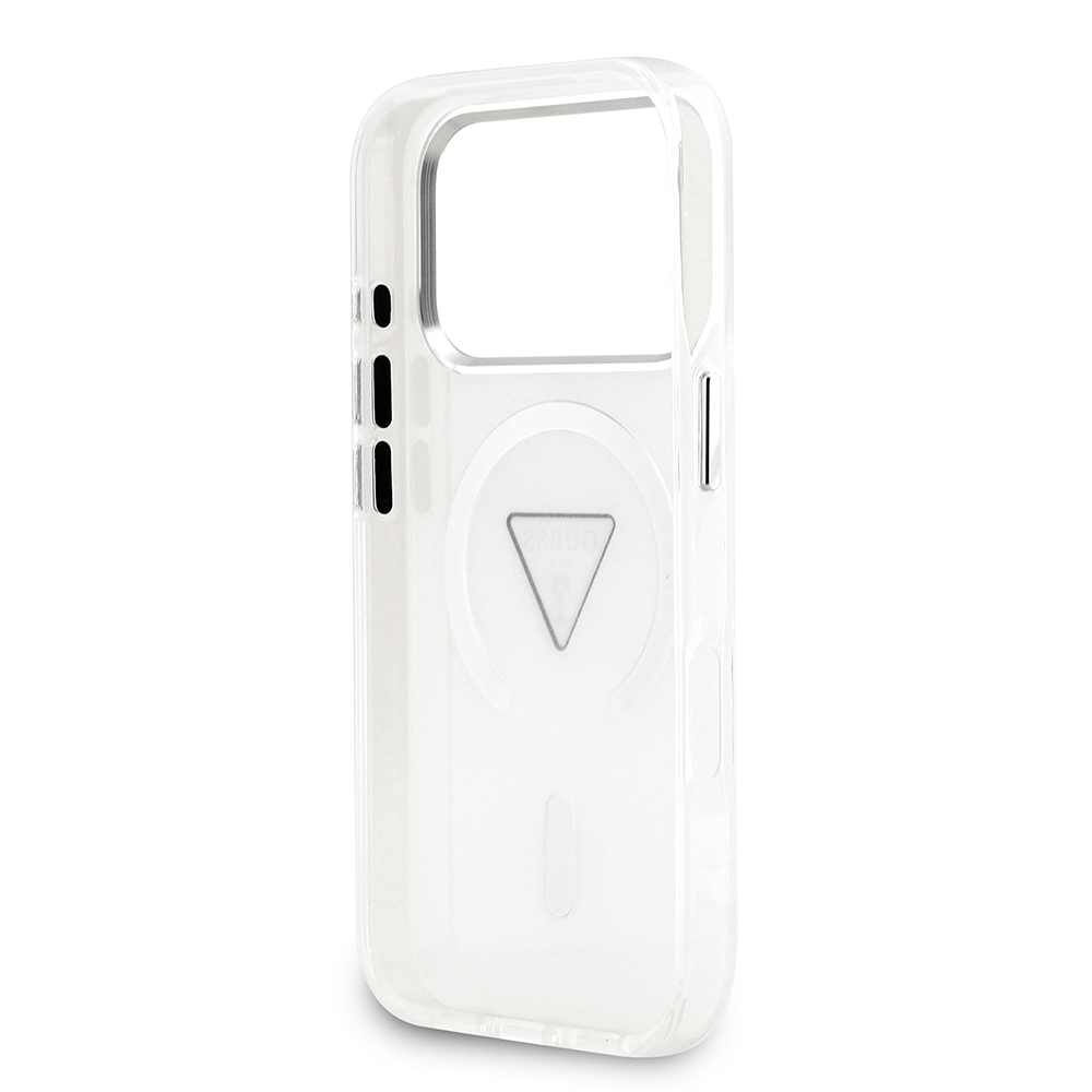 Apple iPhone 17 Pro Kılıf Guess Orjinal Lisanslı M-safe Şarj Özellikli IML Baskılı Üçgen Logolu Metal Kamera Çerçeveli Kapak - 15