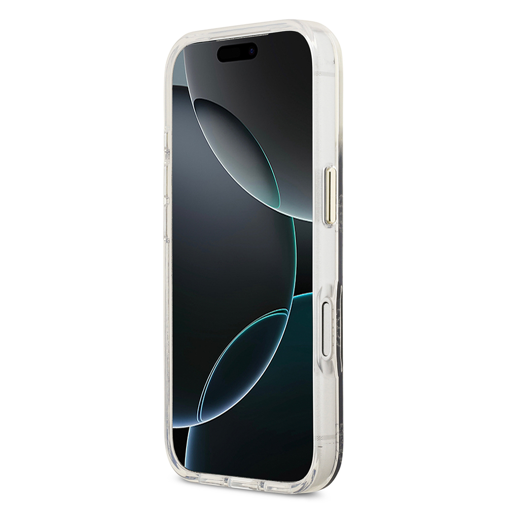 Apple iPhone 17 Pro Kılıf Guess Orjinal Lisanslı M-safe Şarj Özellikli Simli Peony Desenli Silikon Kapak - 7