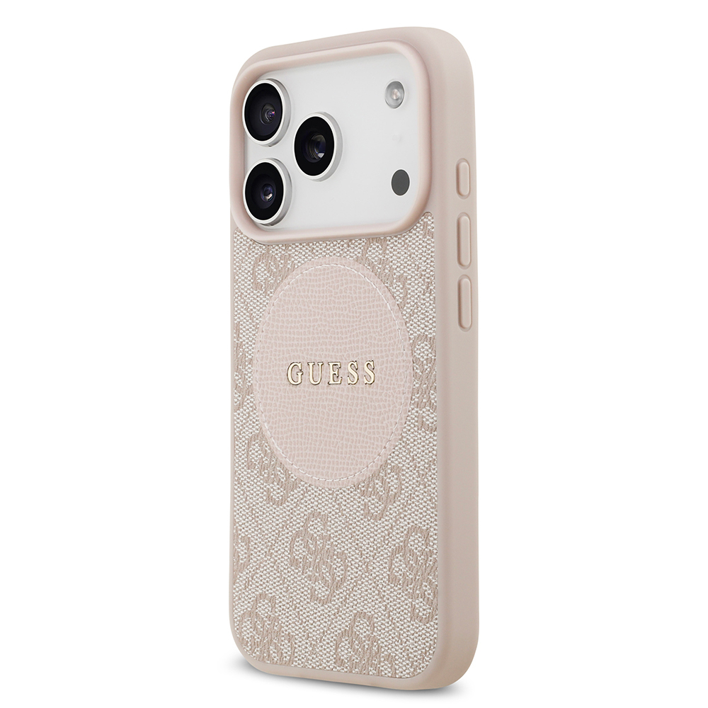 Apple iPhone 17 Pro Kılıf Guess Orjinal Lisanslı M-safe Şarj Özellikli Yazı Logolu Circle Classic Kapak - 7