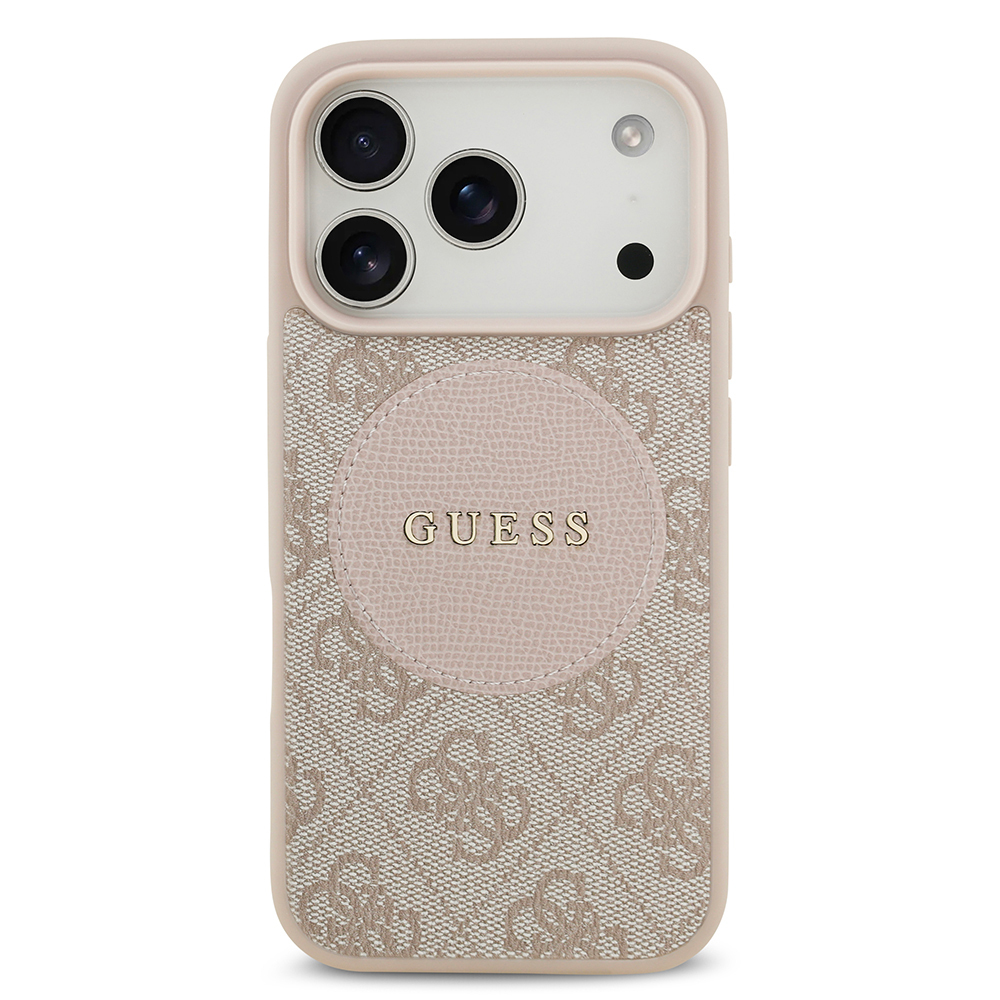 Apple iPhone 17 Pro Kılıf Guess Orjinal Lisanslı M-safe Şarj Özellikli Yazı Logolu Circle Classic Kapak - 6