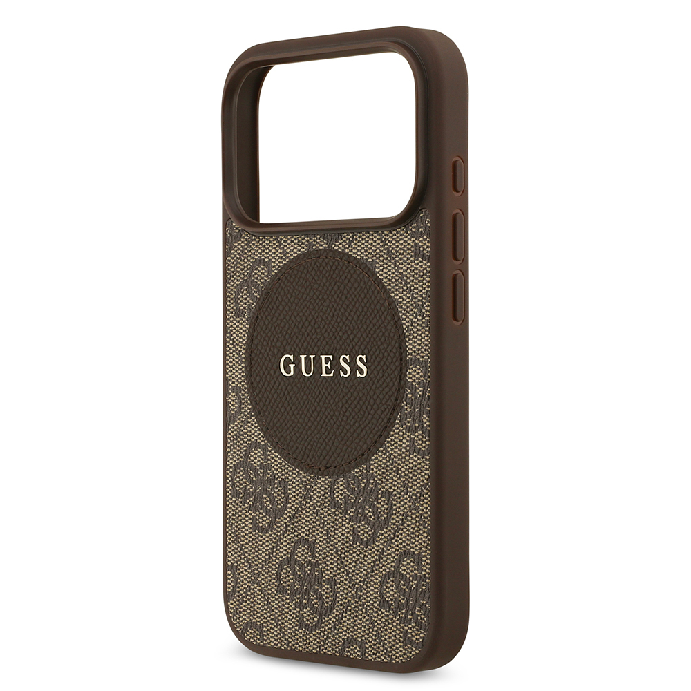 Apple iPhone 17 Pro Kılıf Guess Orjinal Lisanslı M-safe Şarj Özellikli Yazı Logolu Circle Classic Kapak - 15