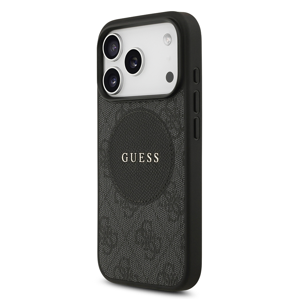 Apple iPhone 17 Pro Kılıf Guess Orjinal Lisanslı M-safe Şarj Özellikli Yazı Logolu Circle Classic Kapak - 17
