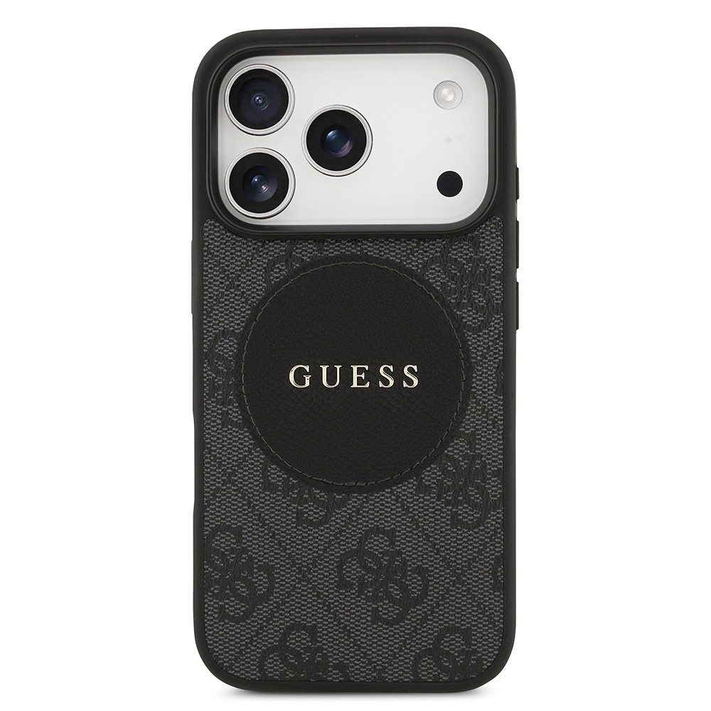 Apple iPhone 17 Pro Kılıf Guess Orjinal Lisanslı M-safe Şarj Özellikli Yazı Logolu Circle Classic Kapak - 18