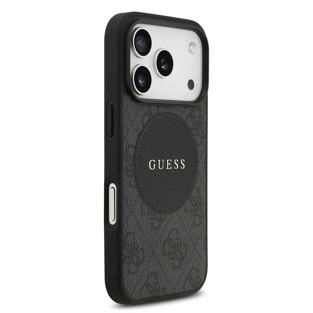 Apple iPhone 17 Pro Kılıf Guess Orjinal Lisanslı M-safe Şarj Özellikli Yazı Logolu Circle Classic Kapak - 19