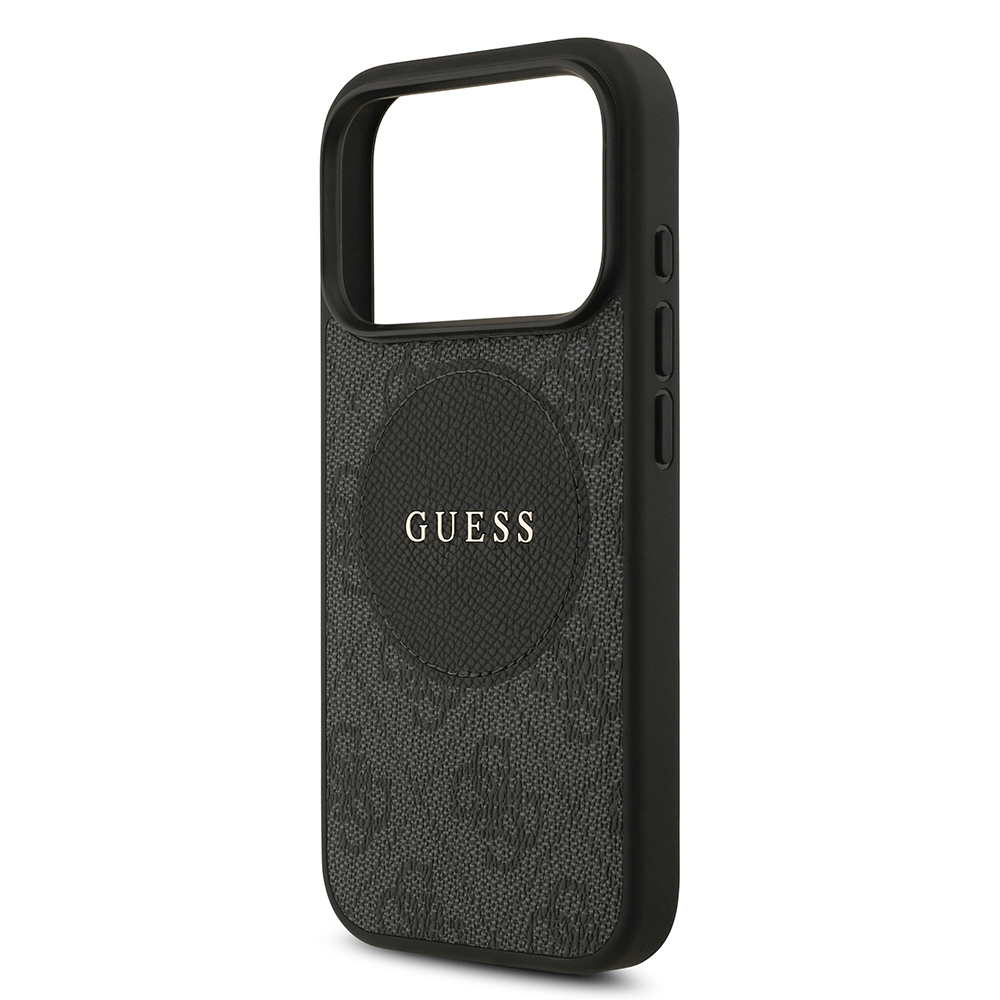 Apple iPhone 17 Pro Kılıf Guess Orjinal Lisanslı M-safe Şarj Özellikli Yazı Logolu Circle Classic Kapak - 21