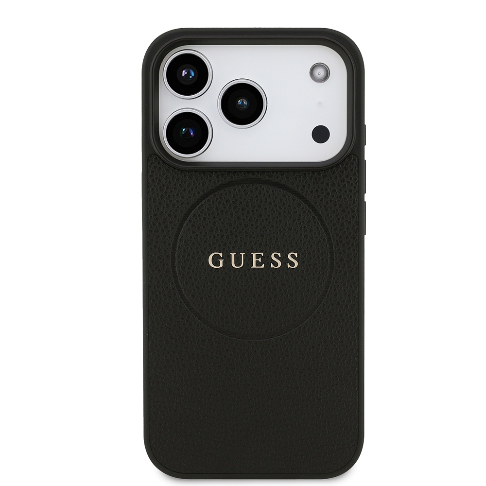 Apple iPhone 17 Pro Kılıf Guess Orjinal Lisanslı M-safe Şarj Özellikli Yazı Logolu PU Deri Kapak - 4