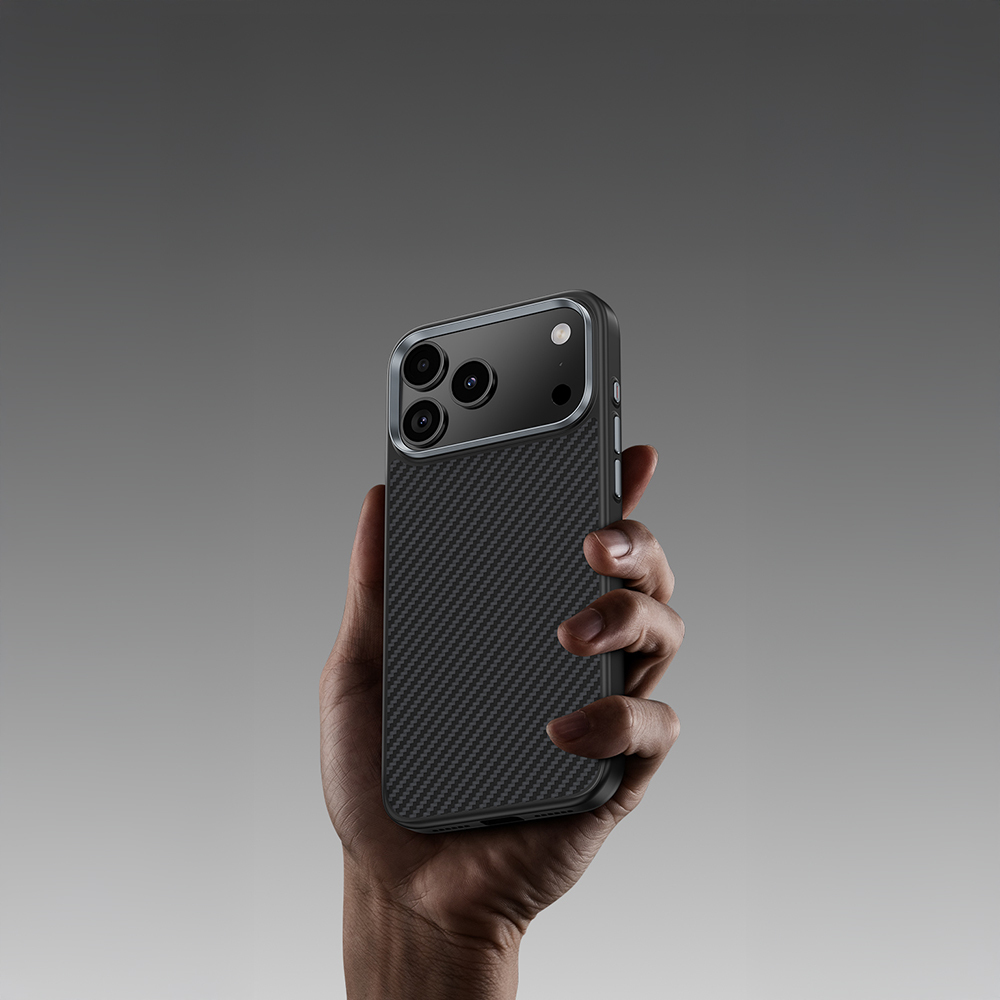 Apple iPhone 17 Pro Kılıf Karbon Fiber M-safe Şarj Özellikli Benks Hybrid ArmorPro 600D Kevlar Kapak - 7