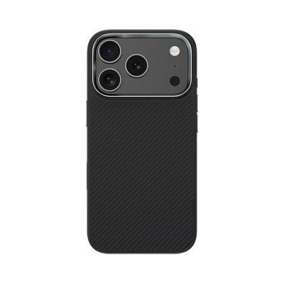 Apple iPhone 17 Pro Kılıf Karbon Fiber M-safe Şarj Özellikli Benks Hybrid ArmorPro 600D Kevlar Kapak Siyah