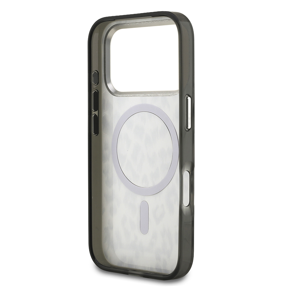 Apple iPhone 17 Pro Kılıf Karl Lagerfeld Orjinal Lisanslı M-safe Şarj Özellikli IML Leopar Baskılı Kapak - 9
