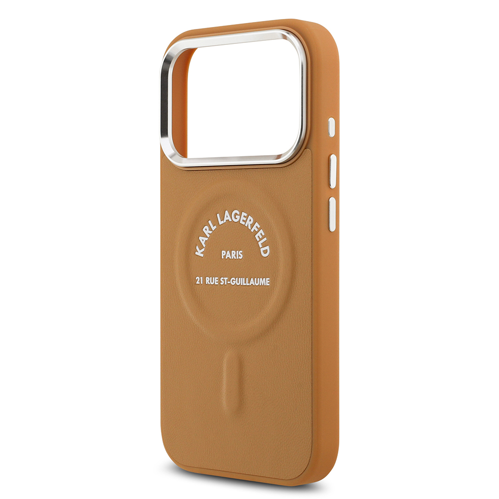 Apple iPhone 17 Pro Kılıf Karl Lagerfeld Orjinal Lisanslı M-safe Şarj Özellikli Metal Kamera ve Buton Tasarımlı Paris RSG PU Deri Kapak - 8