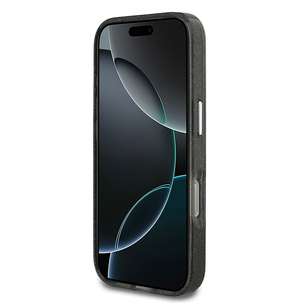 Apple iPhone 17 Pro Kılıf Karl Lagerfeld Orjinal Lisanslı Parlayan Simli Karl & Choupette Heads Kapak - 14