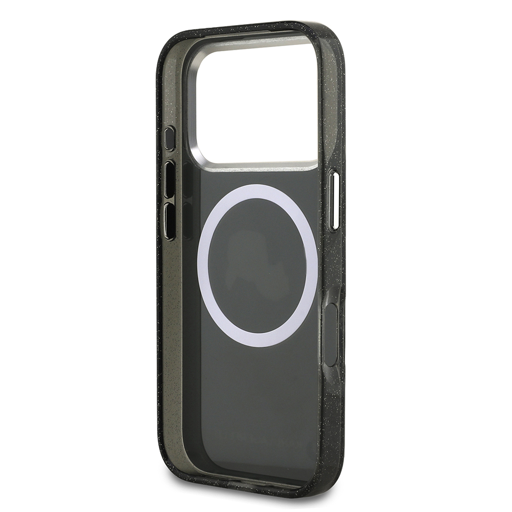 Apple iPhone 17 Pro Kılıf Karl Lagerfeld Orjinal Lisanslı Parlayan Simli Karl & Choupette Heads Kapak - 16