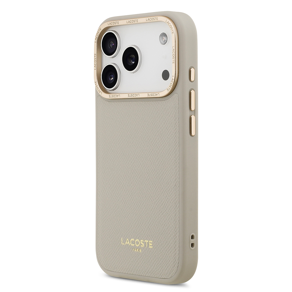 Apple iPhone 17 Pro Kılıf Lacoste Orjinal Lisanslı M-safe Şarj Özellikli Champs Elysees PU Deri Tasarımlı Kapak - 4