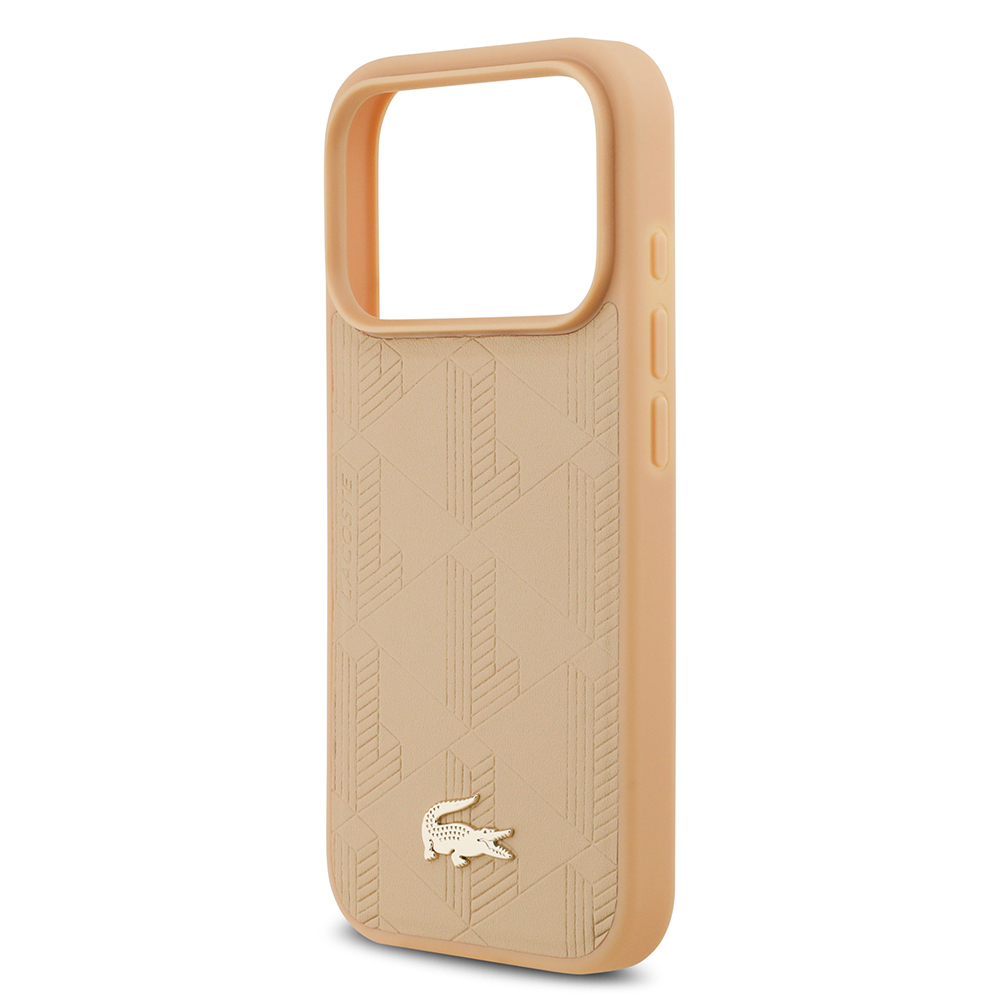 Apple iPhone 17 Pro Kılıf Lacoste Orjinal Lisanslı M-safe Şarj Özellikli PU Deri Tasarımlı Karışık Monogram Desenli Kapak - 8