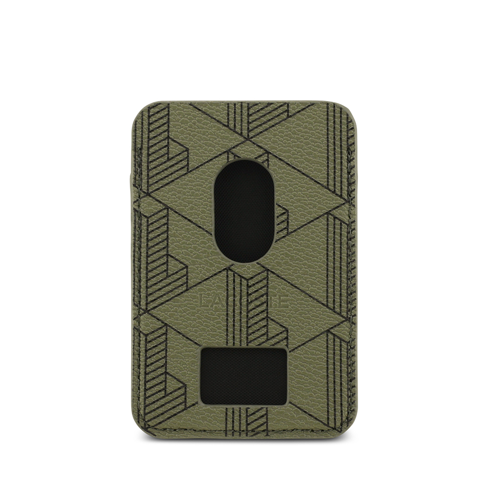 Apple iPhone 17 Pro Kılıf Lacoste Orjinal Lisanslı M-safe Şarj Özellikli PU Deri Tasarımlı Kartlıklı Karışık Monogram Desenli Kapak - 22