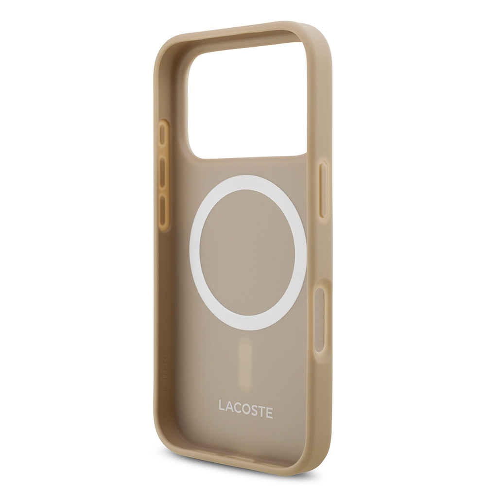 Apple iPhone 17 Pro Kılıf Lacoste Orjinal Lisanslı M-safe Şarj Özellikli PU Pike Desenli Metal Logolu Kartlıklı Kapak - 28