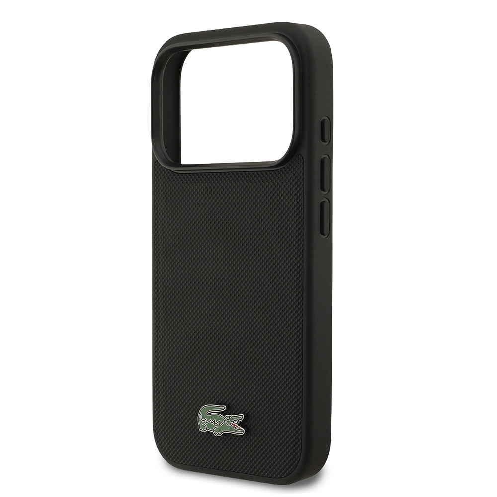 Apple iPhone 17 Pro Kılıf Lacoste Orjinal Lisanslı M-safe Şarj Özellikli PU Pike Desenli Metal Logolu Kartlıklı Kapak - 36