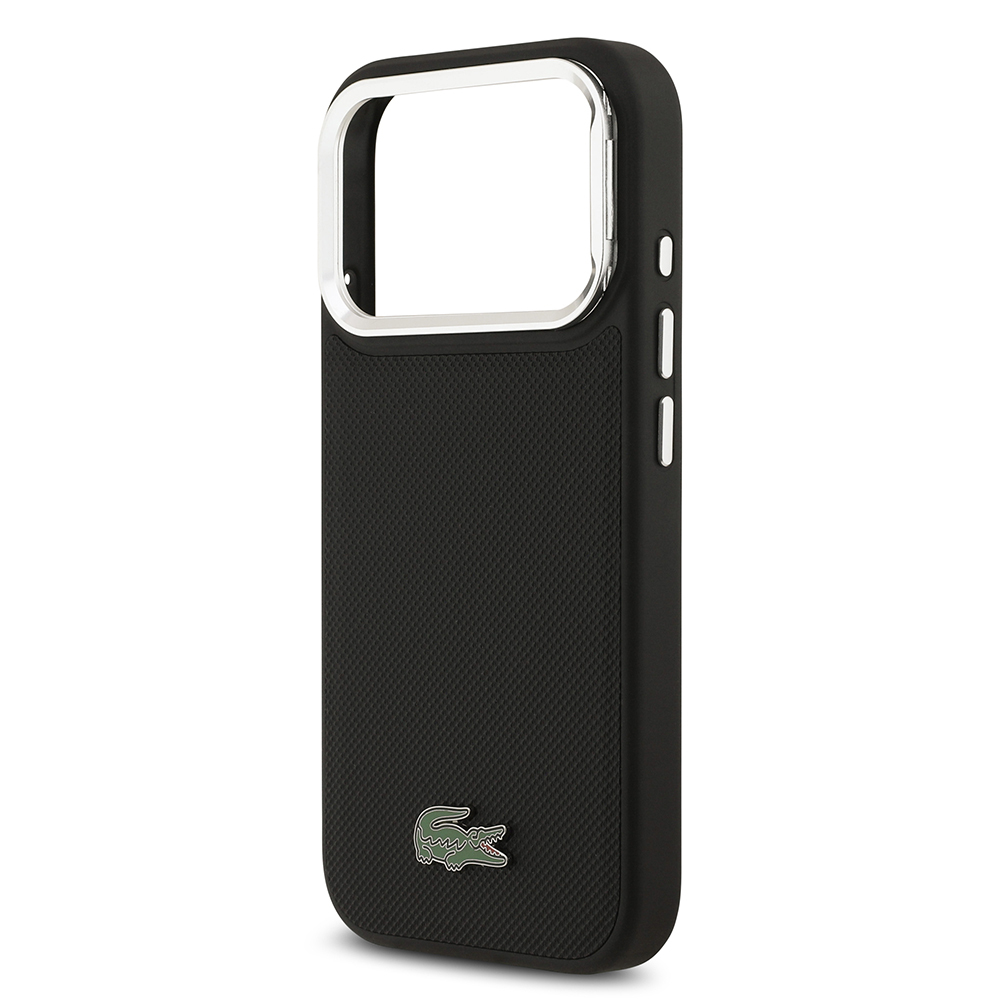 Apple iPhone 17 Pro Kılıf Lacoste Orjinal Lisanslı M-safe Şarj Özellikli PU Pike Desenli Standlı Metal Logolu Kapak - 7