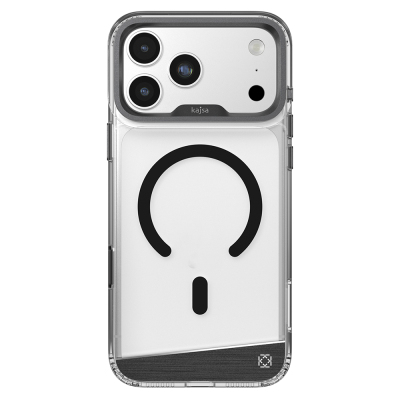 Apple iPhone 17 Pro Kılıf M-safe Şarj Özellikli Airbag Tasarımlı O-Ring Şeffaf Kajsa Trans Alüminyum Shield Serisi Kapak Gri