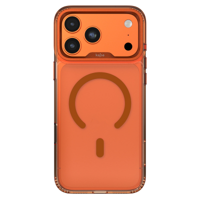 Apple iPhone 17 Pro Kılıf M-safe Şarj Özellikli Airbag Tasarımlı O-Ring Şeffaf Kajsa Trans Shield Serisi Kapak Turuncu