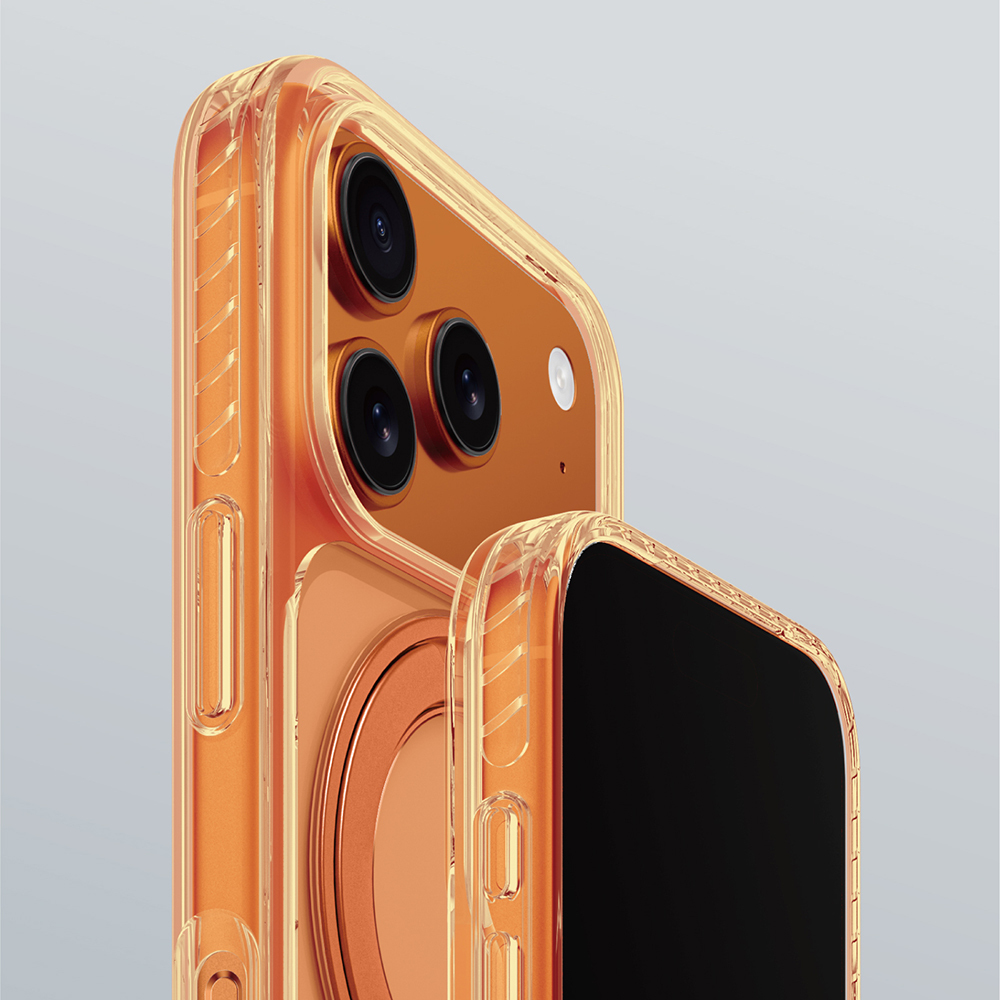 Apple iPhone 17 Pro Kılıf M-Safe Şarj Özellikli Airbag Tasarımlı Standlı AmazingThing Titan Pro MagSpin Kapak - 22