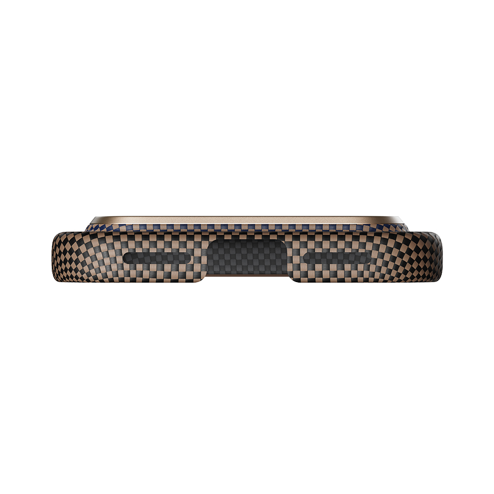 Apple iPhone 17 Pro Kılıf M-safe Şarj Özellikli Aramid Fiber Pitaka Tactile Woven Sunset-Moonrise Serisi Sunset Kapak - 12