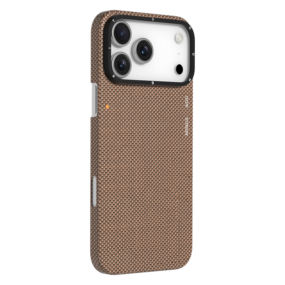 Apple iPhone 17 Pro Kılıf M-safe Şarj Özellikli Aramid Fiber Youngkit 1500D Kevlar Extreme Wing Titanyum-Gold Serisi Kapak - 4